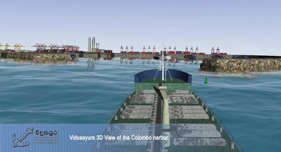 Vidusayura 3D view of the Colombo harbour.
