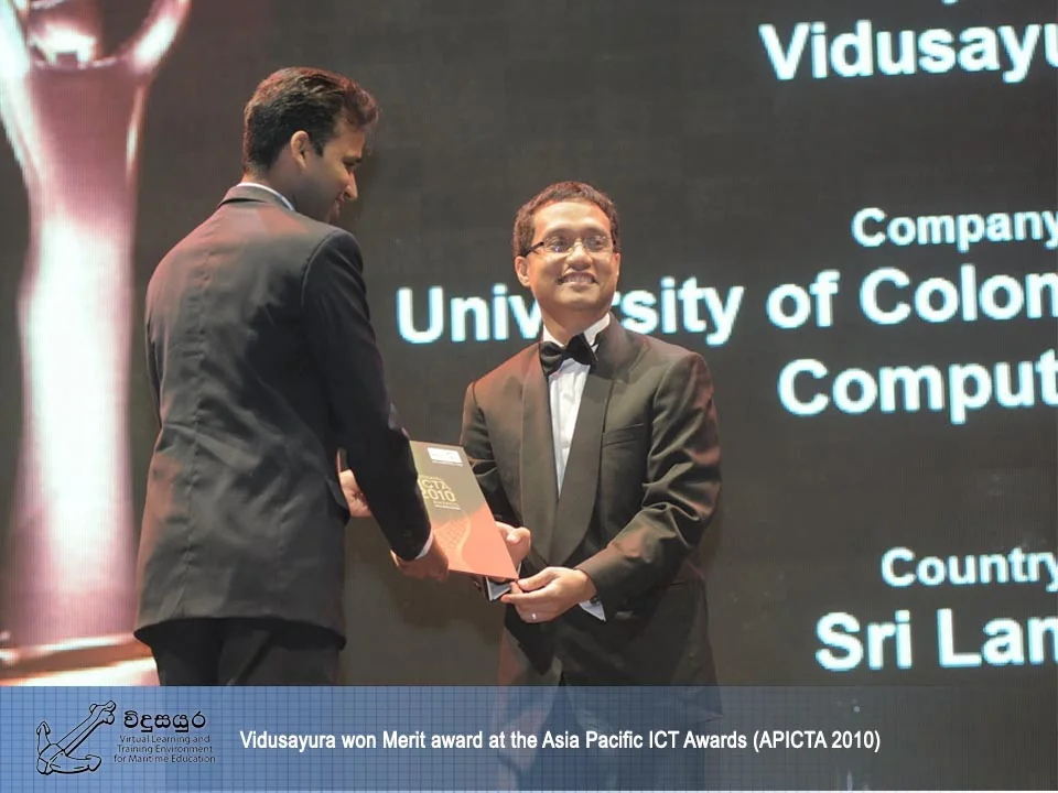 Vidusayura Merit award at the Asia Pacific ICT Awards (APICTA 2010).
