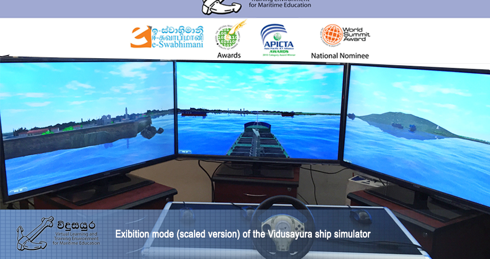 Exhibition mode (scaled version) of the Vidusayura ship simulator.